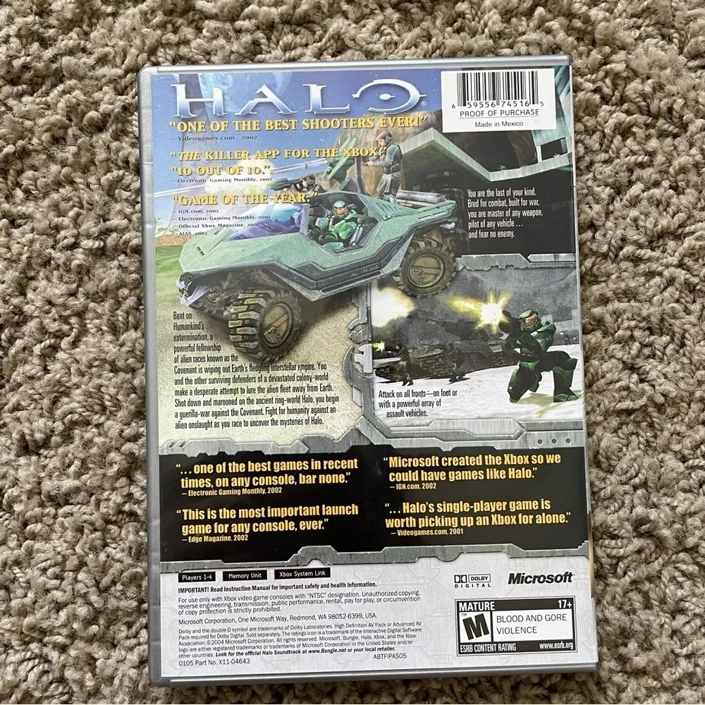 XBOX Halo Combat Evolved video game